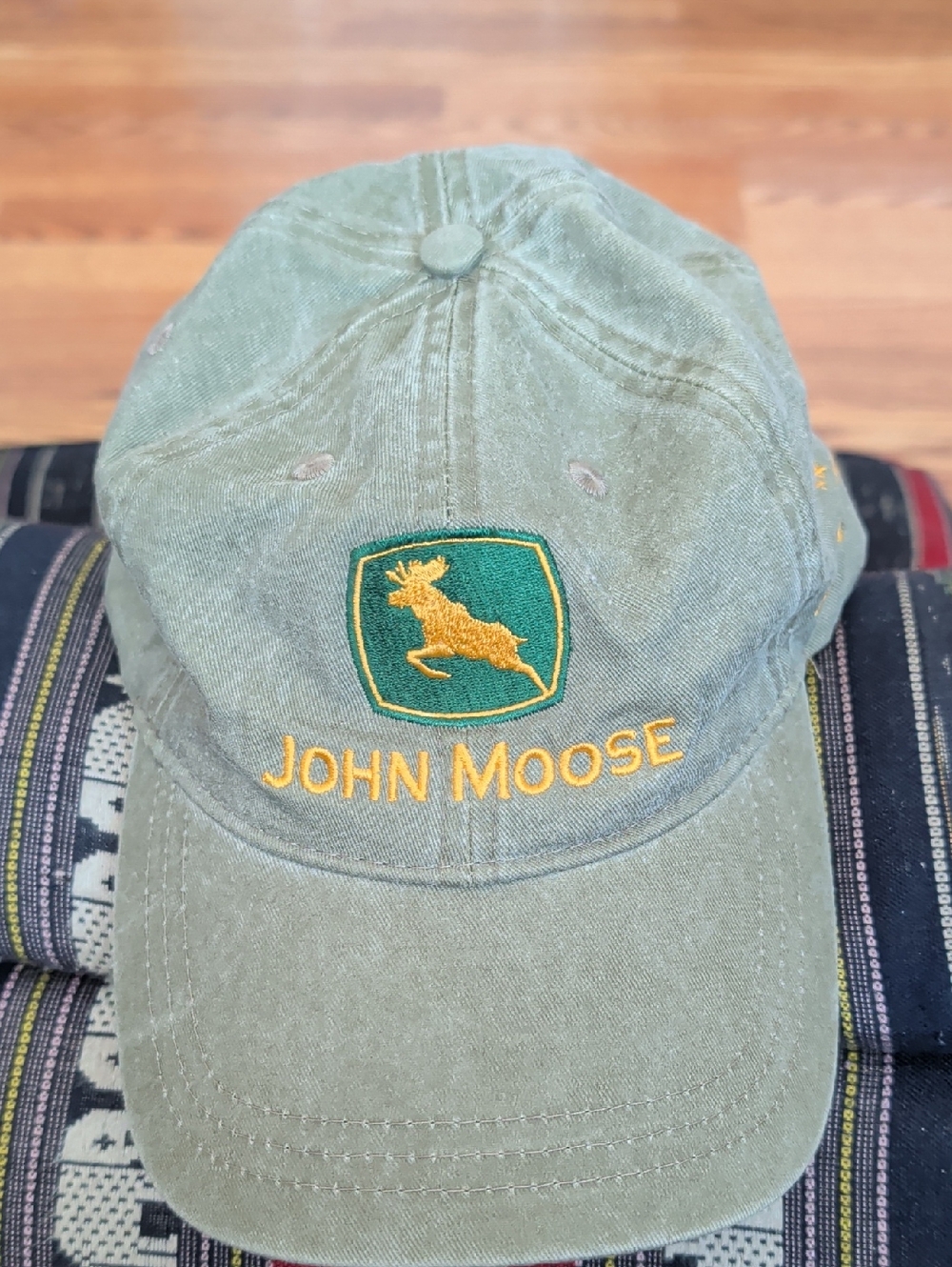 John Moose Olive Green Embroidered Baseball Cap